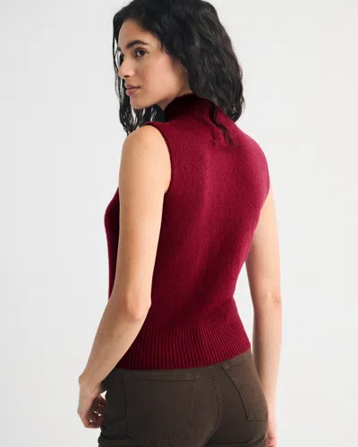 Abercrombie & Fitch Merino Wool-blend Sweater Shell Top In Burgundy
