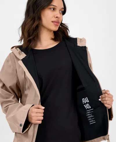 Rains Suva Hardshell Hooded Jacket In Brown