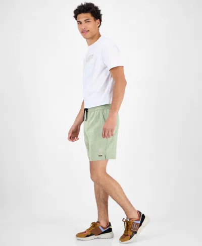 Guess Men's Solid Drawstring Swim Trunks In Black