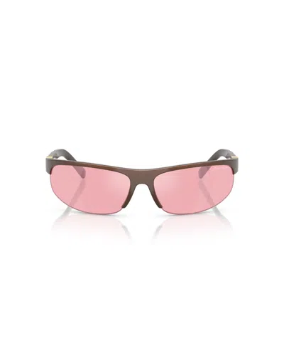 Miu Miu 0mu A02s Rectangular Brown Sunglasses In Brown