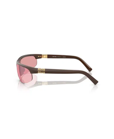 Miu Miu 0mu A02s Rectangular Brown Sunglasses In Brown