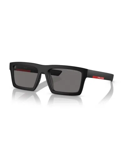 Prada Linea Rossa Rectangle-frame Sunglasses In Black