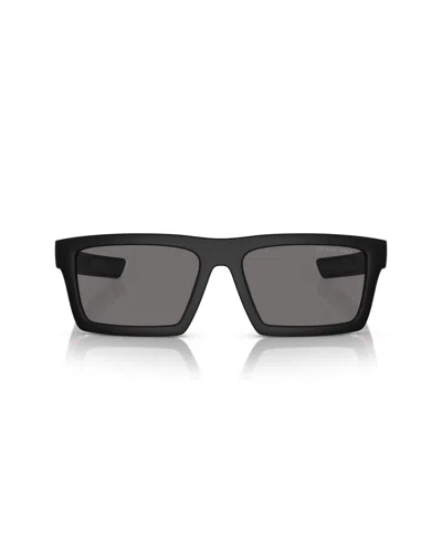 Prada Linea Rossa Rectangle-frame Sunglasses In Black