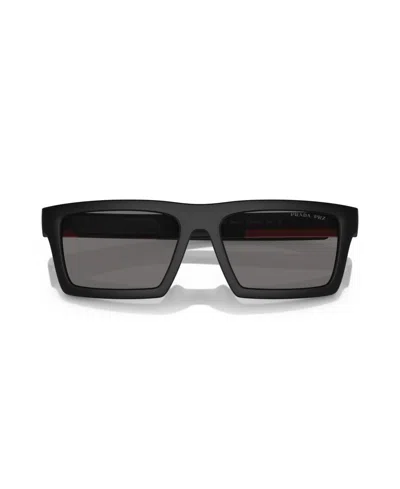 Prada Linea Rossa Rectangle-frame Sunglasses In Black