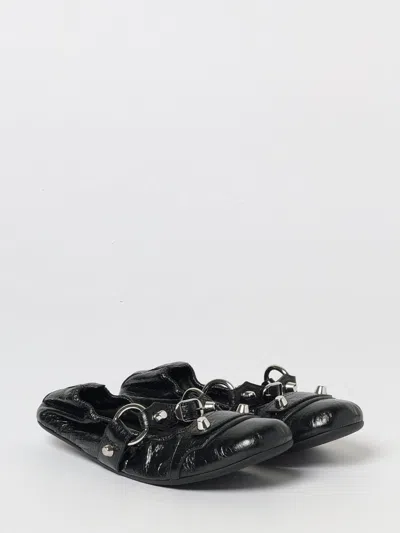 Balenciaga Black Le City Ballet Flats In Animal Print