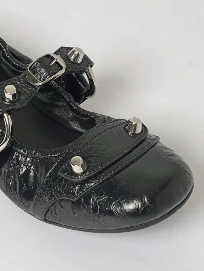 Balenciaga Black Le City Ballet Flats In Animal Print