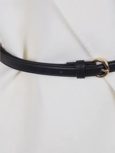 Max Mara Belted Wool Coat In White