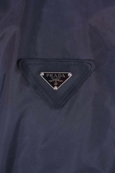 Prada Re-nylon Parka Coat In Blue