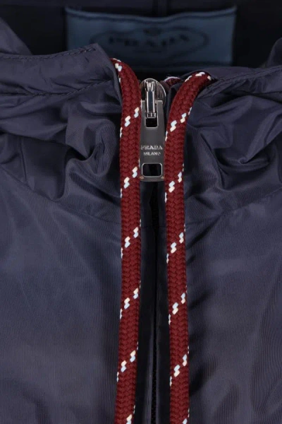 Prada Re-nylon Parka Coat In Blue