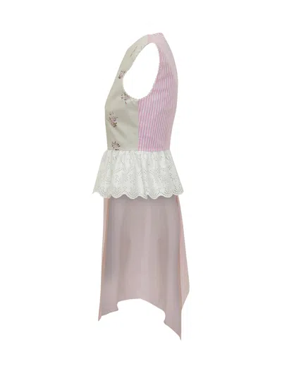 Msgm Sleeveless Asymmetrical Blouse In Multi