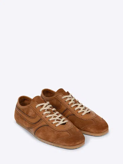 Dries Van Noten Women Beige Low-top Sneakers With Two-tone Lace-up In Suede Woman In Multi