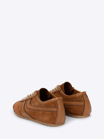 Dries Van Noten Women Beige Low-top Sneakers With Two-tone Lace-up In Suede Woman In Multi