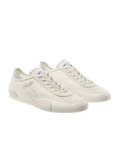 Jimmy Choo Beige Calf Leather Bos Taurus Athletic Sneakers In Neutral