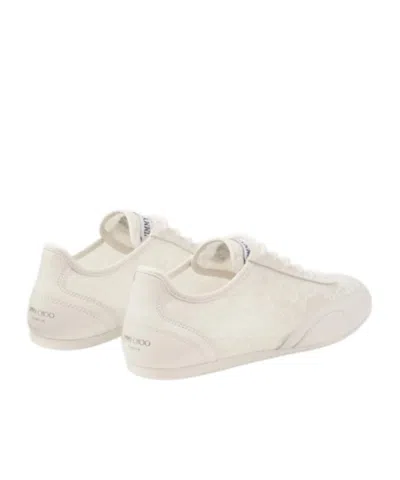 Jimmy Choo Beige Calf Leather Bos Taurus Athletic Sneakers In Neutral