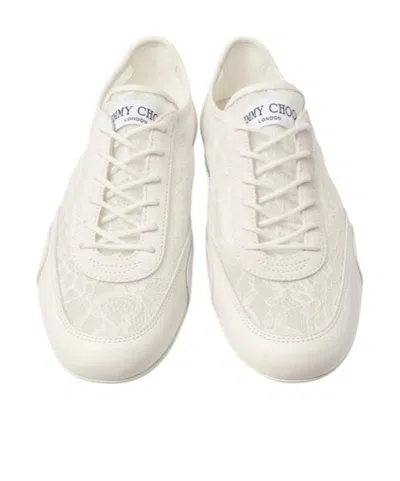 Jimmy Choo Beige Calf Leather Bos Taurus Athletic Sneakers In Neutral