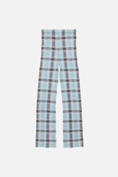Acne Studios Plaid Pattern Casual Pants In Blue