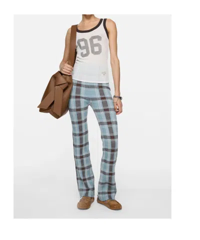 Acne Studios Plaid Pattern Casual Pants In Blue