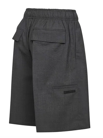 Prada Charcoal Wool Shorts In Gray