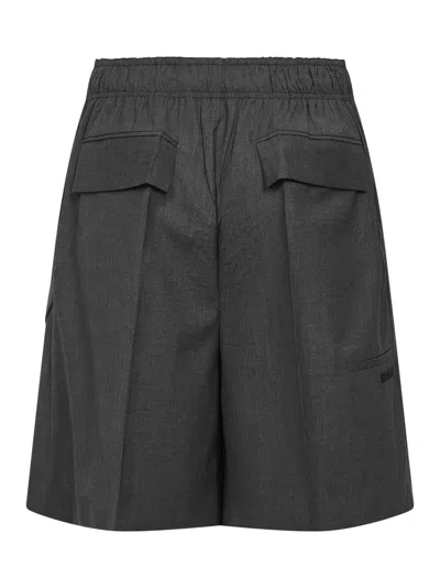 Prada Charcoal Wool Shorts In Gray