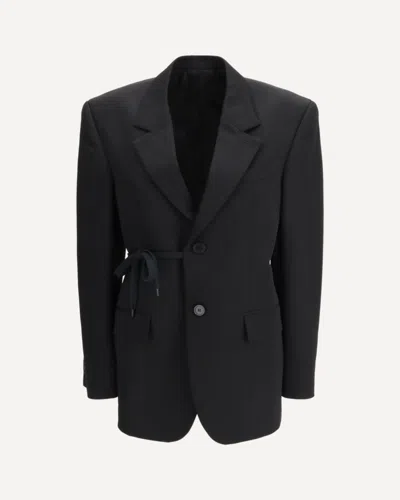 Balenciaga Tailored Wrap Wool Jacket Regular Fit In Black