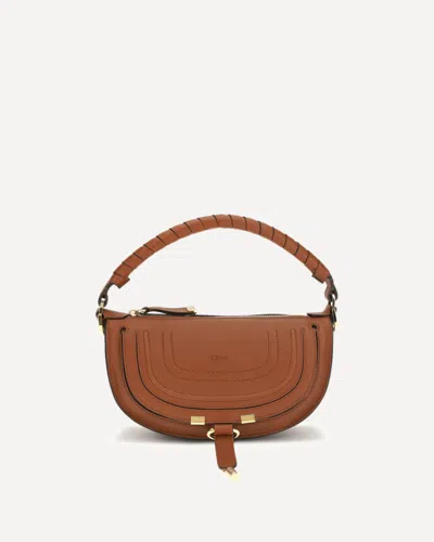 Chloé Mini Marcie Twisted-handle Leather Shoulder Bag In Red