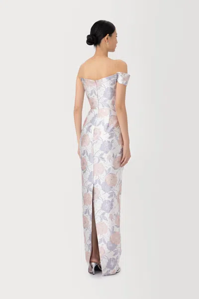 Sau Lee Jackson Brocade Gown In Multi