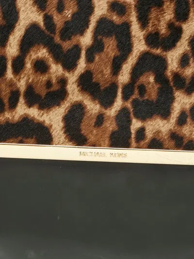 Pre-owned Michael Michael Kors Leopard-print Backpack In Black