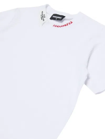 Dsquared2 Embroidered Slouch T-shirt In White