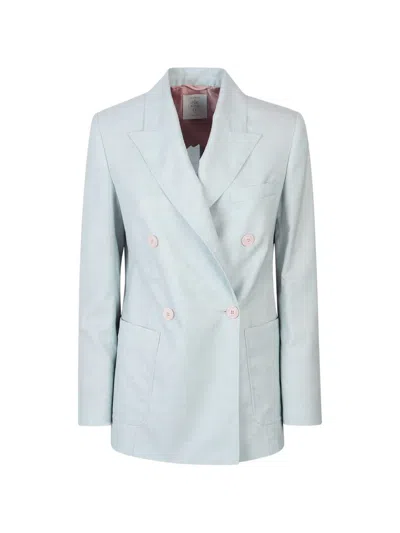 Eleventy Double-breasted Jacket In Blue