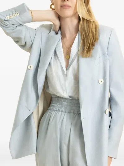 Eleventy Double-breasted Jacket In Blue