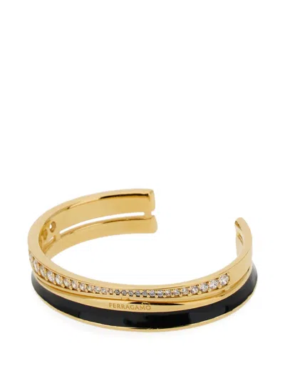 Ferragamo Crystal-inset Bangle In Gold