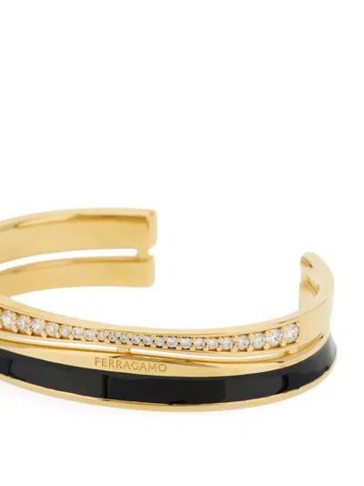 Ferragamo Crystal-inset Bangle In Gold