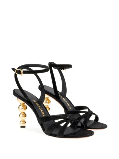 Ferragamo Bauble-heel Strappy Sandals In Black