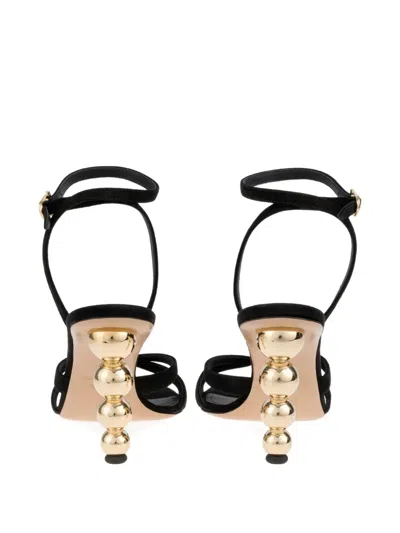 Ferragamo Bauble-heel Strappy Sandals In Black