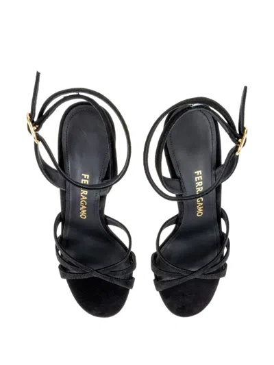 Ferragamo Bauble-heel Strappy Sandals In Black