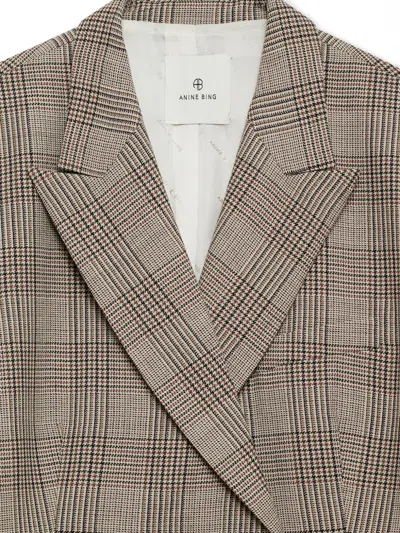 Anine Bing Asymmetric Prince Of Wales Jacket Women In Gray