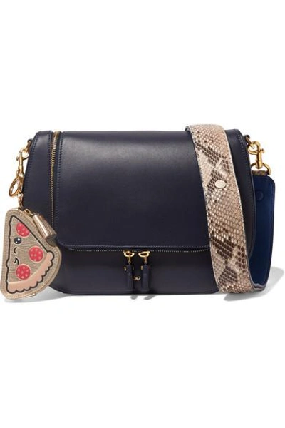 Shop Anya Hindmarch Embossed Metallic Textured-leather Coin Purse