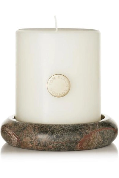 Shop Tom Dixon Stone Pillar Candle Set In Colorless
