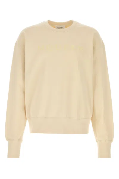 Alexander Mcqueen Crewneck Cotton Pullover Sweatshirt In Neutral