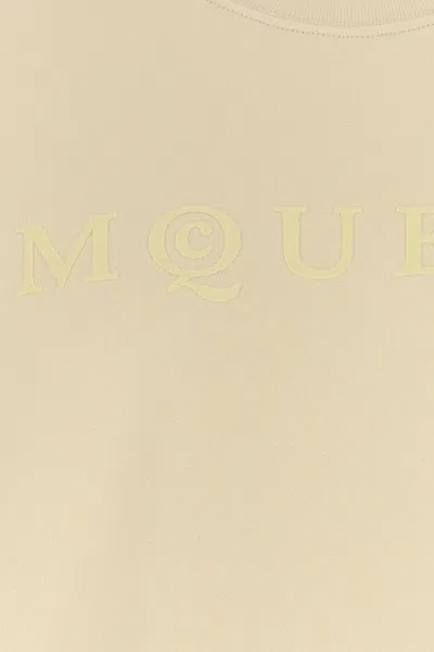 Alexander Mcqueen Crewneck Cotton Pullover Sweatshirt In Neutral