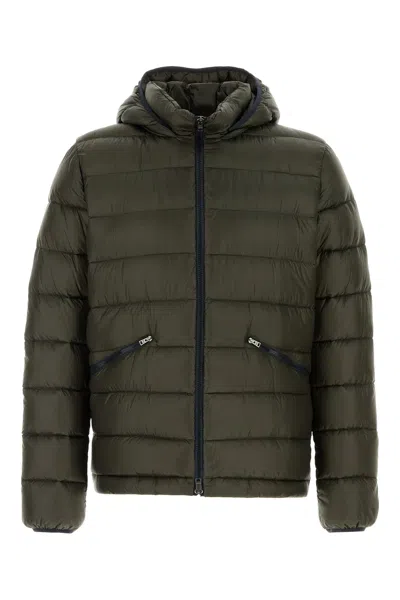 Herno Olive Green Nylon Down Jacket In Green