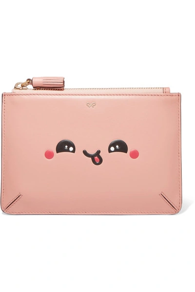 Anya Hindmarch Kawaii Small Leather Pouch In Powder Pink