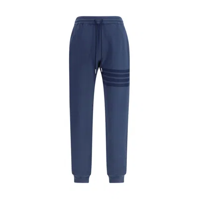 Thom Browne Blue Overdyed Solid Loopback 4 Bar Sweatpants