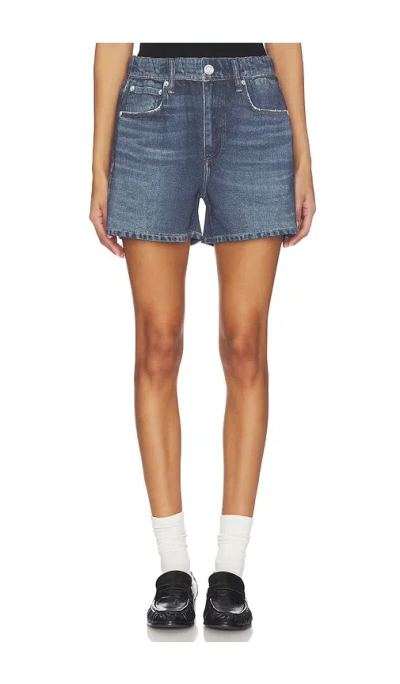 Rag & Bone Miramar Walking Cotton Terry Sweatpant Jean Shorts In Blue