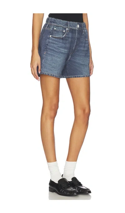 Rag & Bone Miramar Walking Cotton Terry Sweatpant Jean Shorts In Blue