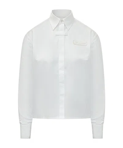 Off-white White Regular Logo Patch Shirt In White
