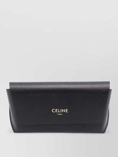 Celine Sunglasses Rectangular Frame Curved Tips Studs In Black