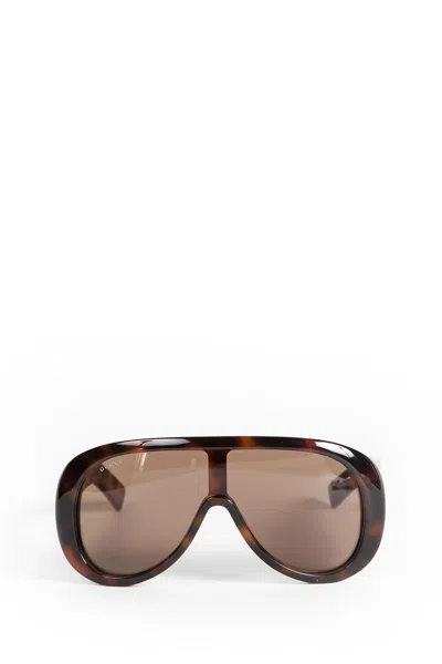 Gucci Rectangular Frame Sunglasses In Brown