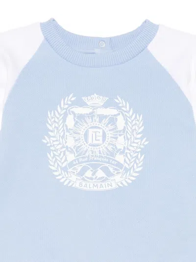 Balmain Graphic Sweatshirt In Blue