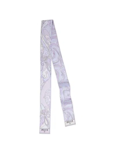 Pucci Labirinto Orchidee-print Silk Scarf In Purple